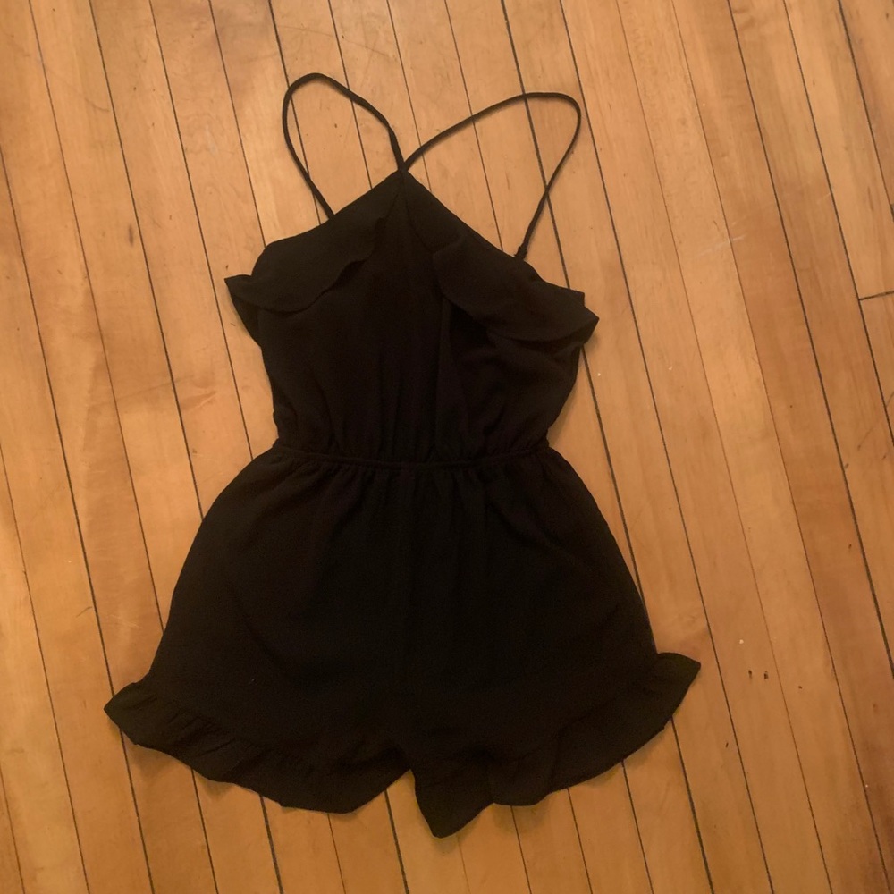 High-neck romper